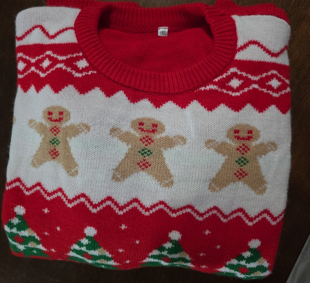Christmas Sweater Santa Trees Gingerbread